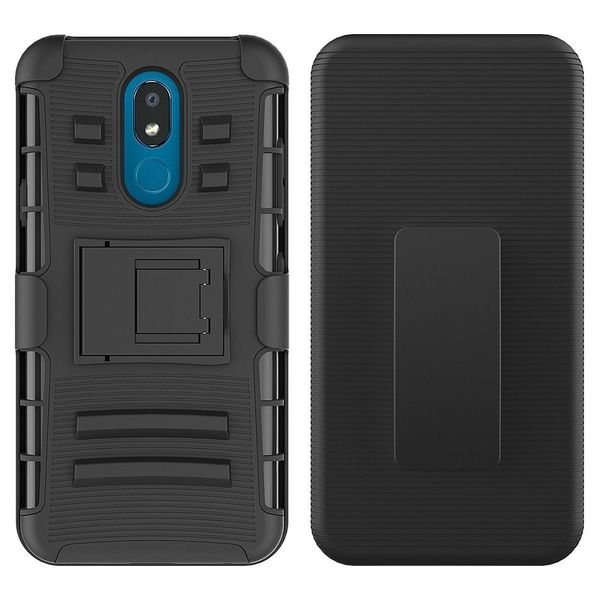 

heavy duty rugged armor defender belt clip case for lg stylo 5 k40 k12 plus/x4 2019 v50 g8 thinq shockproof cover kickstand