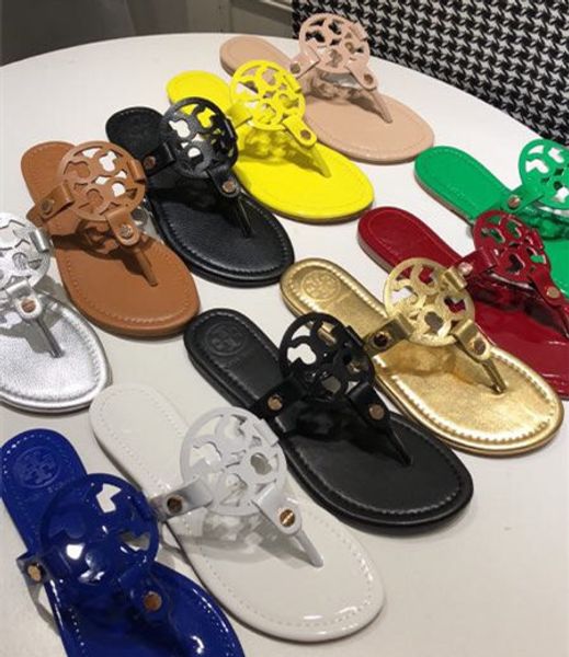 

Brand genuine leather flip flop ca ual flat women andal metal buckle lipper tory out ide ummer hoe woman mujer lide