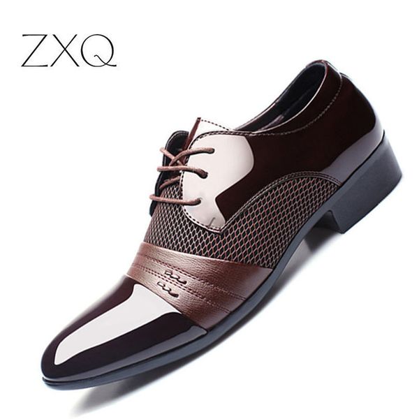 Zxq Men Dress Shoes Plus Size 38 48 Men Business Flat Shoes Black