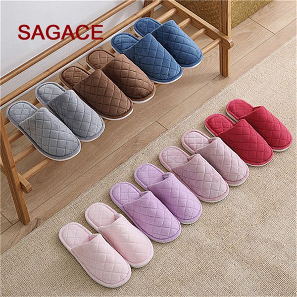 

slippers winter home women men soft indoor warm pantuflas terlik cotton-padded lovers shoes w#4, Black