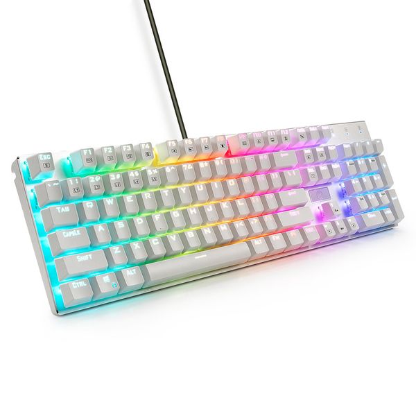 

rgb backlit mechanical keyboard usb wired computer ergonomic gamer gaming keyboard for pc deskblue brown red switch