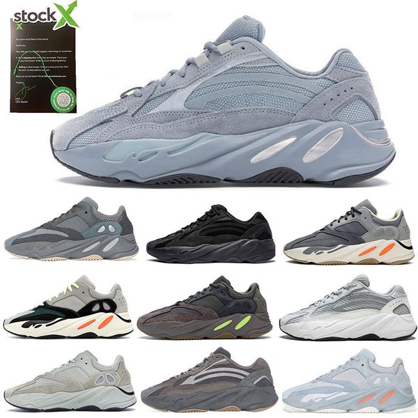 

new style kanye west 700 teal blue men women running shoes hospital blue magnet wave runner designer sport sneaker size 36-45