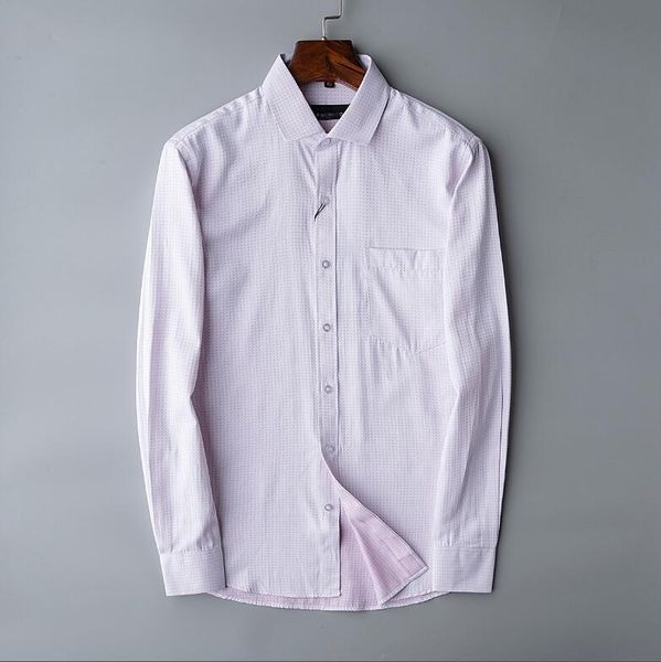 

wholesale spring/summer 2020 men's business evening dress bottom shirt pure cotton color long sleeve square collar shirt - many styles, White;black