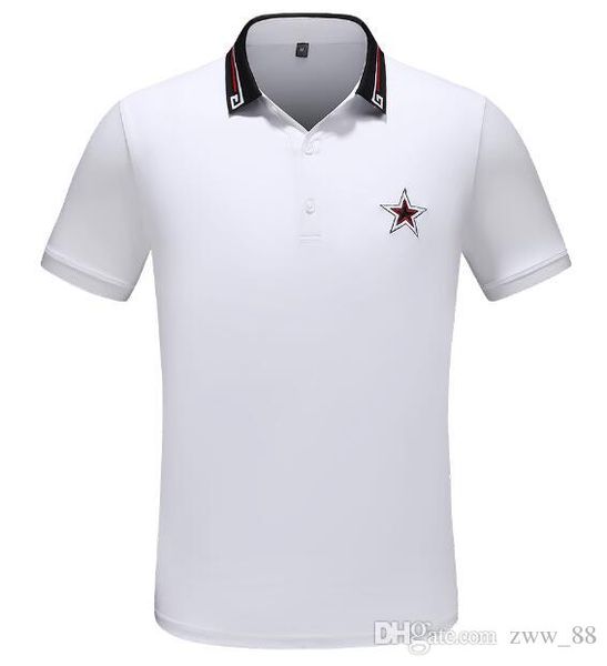 

2019 новое прибытие brand men star вышивка short поло цвет блока украшения casual camisetas masculinas плюс размер m-3xl, White;black