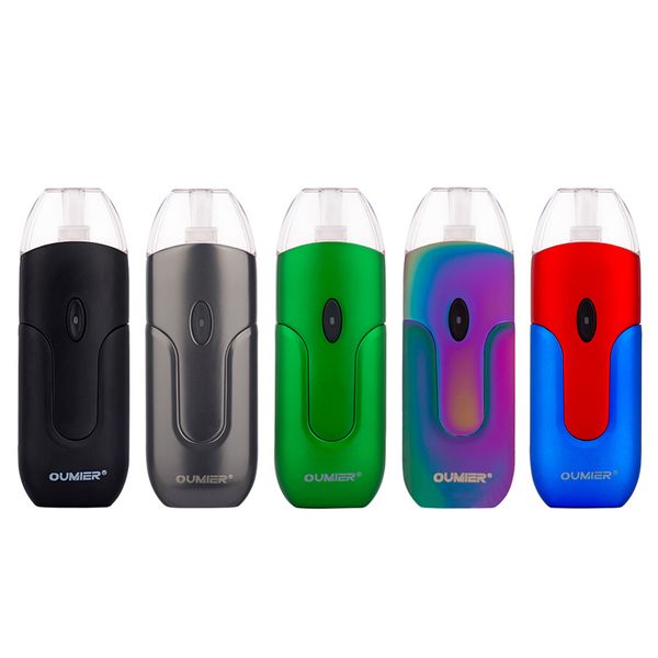 

Original Oumier O1 Pod System Kit 650mAh Adjustable Wattages 1.4ohm 2ml Vape Cartridge 5 Colors E Cigarette DHL Free