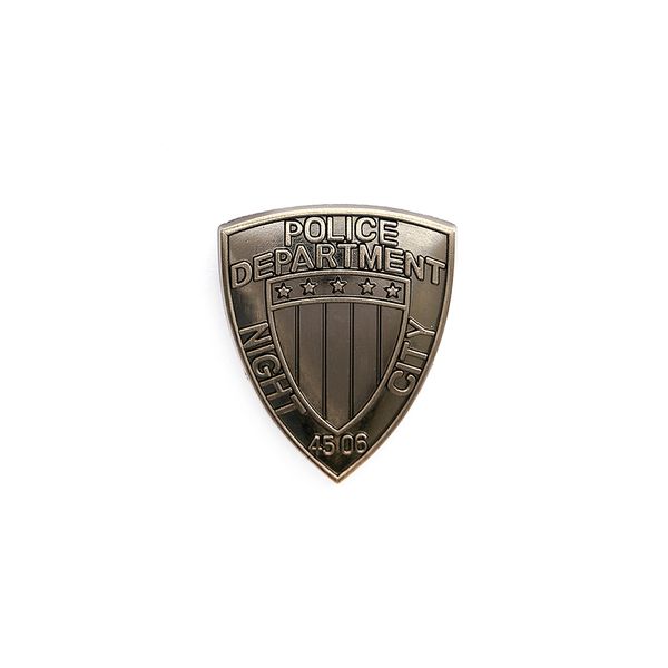 

night city badge 2077 cosplay accessories department brooch badge jacket coat punk brooches halloween party props, Gray