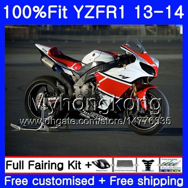 Einspritzfabrik roter Rahmenkörper für Yamaha YZF 1000 YZF R 1 YZF1000 YZF R1 13 14 242HM.44 YZF-1000 YZF-R1 YZFR1 2013 2014 Vollverkleidungssatz