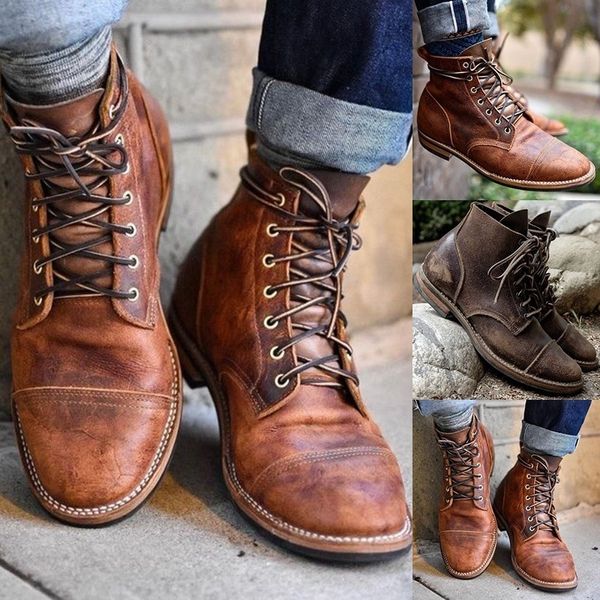 

cimm brand 2018 winter shoes men leather boots men fashion waterproof cowboy boots mens chealsea casual flats big size 39-46, Black