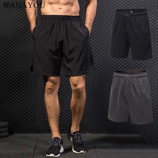 

wanayou quick dry mens running shorts,breathable basketball football gym bodybuilding training shorts,mens pocket workout shorts, Black;blue