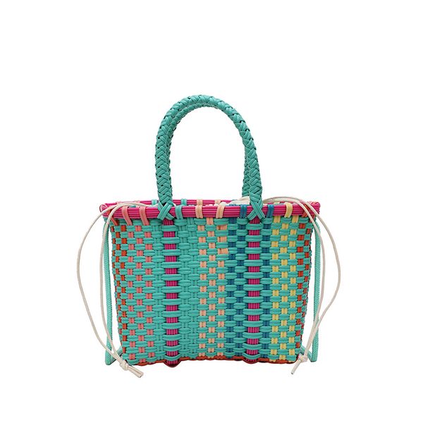 

xiniu women weave beach bags shopping basket striped hand knitted handbag totes designer luxury borsa a tracolla da donna#30