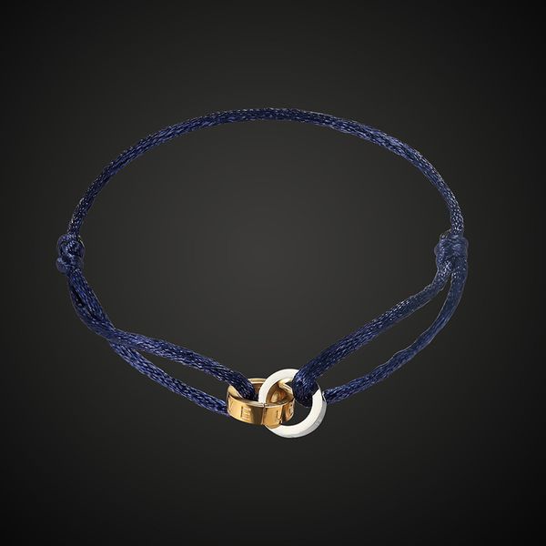 

роскошный горячий браслет из нержавеющей стали 2 круглые хлопчатобумажные веревки выдвижные прекрасные модные украшения популярные унисекс л, Golden;silver