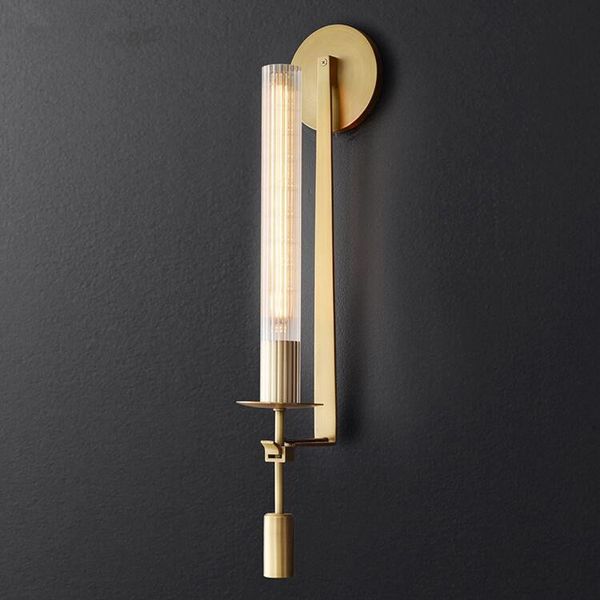 

post-modern light luxury copper wall lamp living room study l sample room pure copper decorative wall light