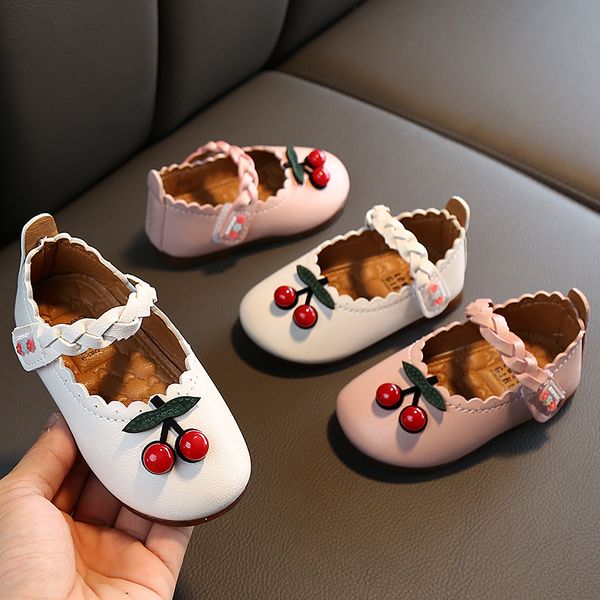 

spring and autumn children girls shoes toddler anti-slippery soft botton fashion solid leather shoes kids leather, Black;grey