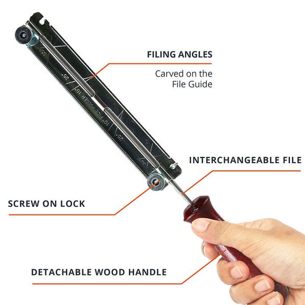 

10pcs/set chainsaw sharpener file kit wood handle depth gauge tools for sharpening filing mal999