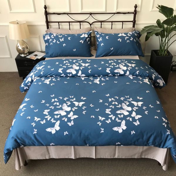 Butterfly Print Bedding Set Luxury Egypt Cotton Bed Sheet Set Nary