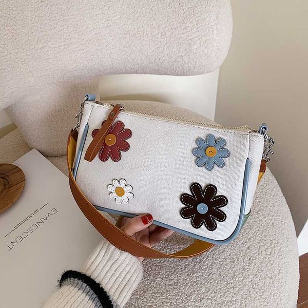 

fantasy 2020 new spring summer flower underarm bags for women cute fresh canvas bag trendy niche design shoulder bag girl travel