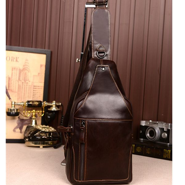 

waist bags genuine leather men's shoulder bag outdoor leisure cow chest oil wax cross-body