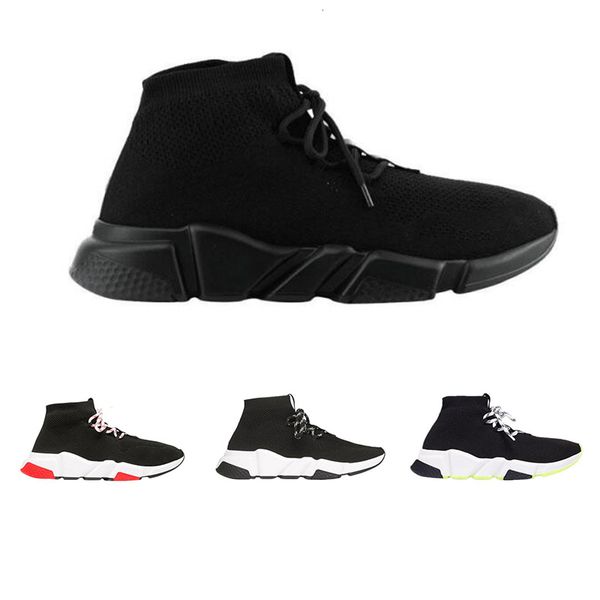 

lace-up socks shoes new 2019 casual for men women trile black red green sole fashion sneaker mens trainers size 36-45