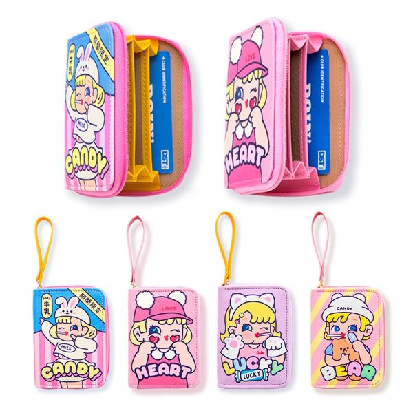 

bentoy milkjoy cartoon cute wallet gift girls card holder case bags kawaii jelly bear hasp purse 2020 new wallets, White