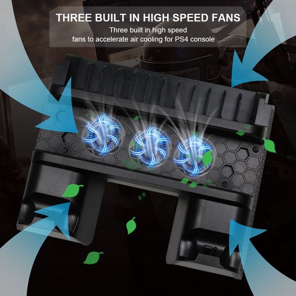 

for sony ps4/slim/pro external cooling fan for playstation 4 host cooler turbo temperature control fan games accessories