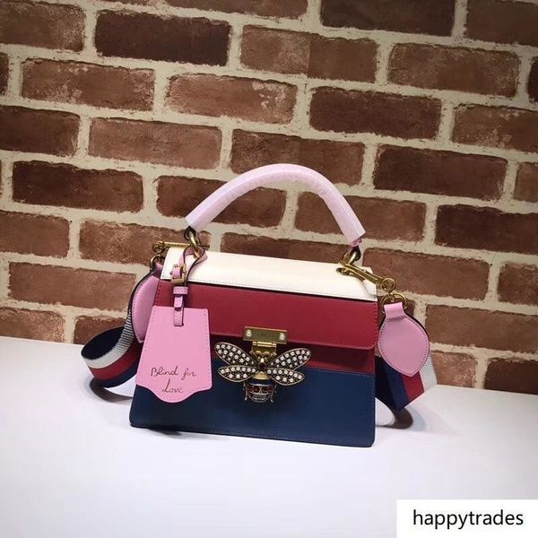 

design letter pearl diamond butterfly insect buckle shoulder bag real cowhide leather woman 476541 handbag