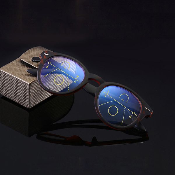 

progressive multifocal reading glasses blue light presbyopia eyeglasses near far sight hyperopia diopter glasses eyewear unisex, White;black