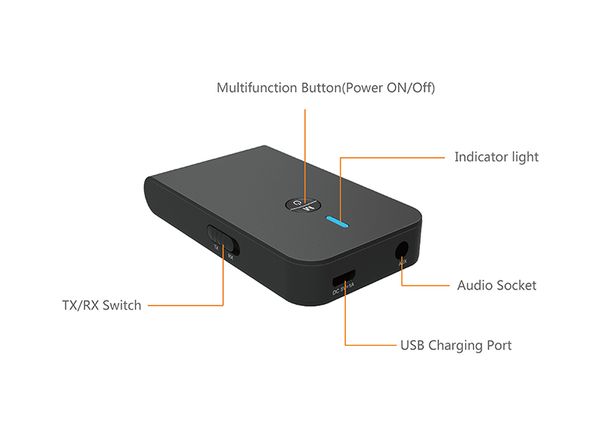 

2 в 1 передатчик приемник bluetooth беспроводной bluetooth адаптер 3,5 мм аудио приемник для телевизора главная звуковая система динамик для