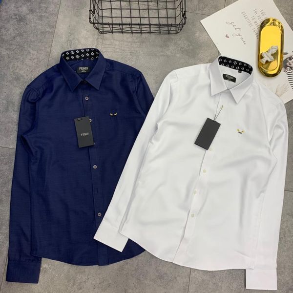 

19fw new luxurious brand design fed shirt long sleeve fashion eyes print breathable men and women casual outdoor shirt, Gray;blue