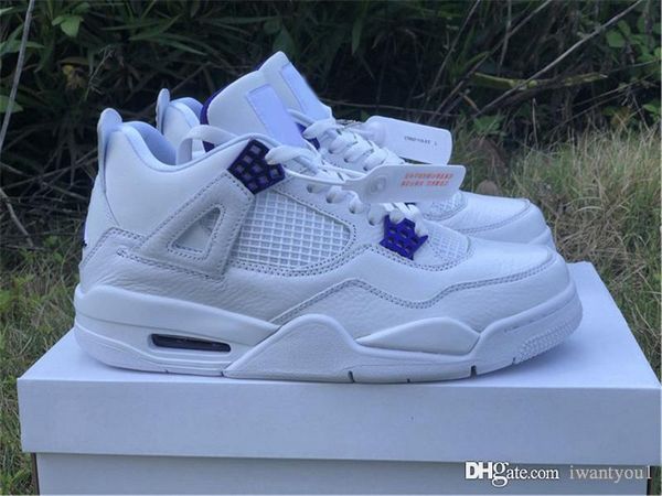 

аутентичные 2020 air 4 красный фиолетовый оранжевый зеленый metallic silver white баскетбол обувь man кроссовки кроссовки спорта с оригиналь