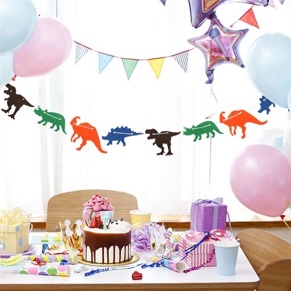 

3m cute non-woven динозавр флаг garland баннер birthday party room decoration принадлежности другие партии событие supplies