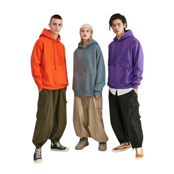 

осень зима мужской мода неоновых толстовка сплошные 11 цветов повседневной кулиска high street loosee черные толстовки горячая продают мужск, Black