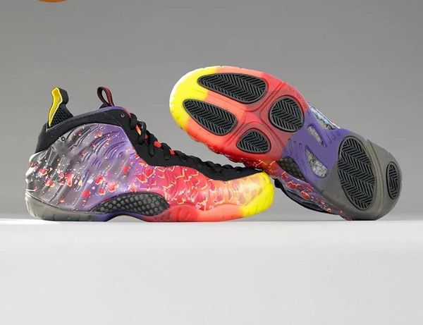 

2020 new penny hardaway men basketball shoes posite pro asteroid fire black yellow purple men athletic sneakers with box, White;red
