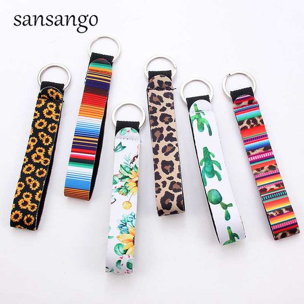 

keychain women stripe leopard plant key chains wallet bag holder car keyring accessories multicolor jewelry gifts for men girls, Silver
