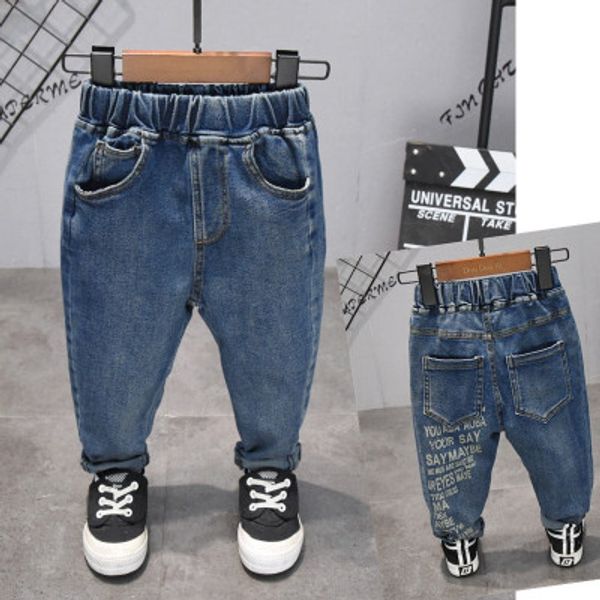 

wholesale winter jeans for boys 2019 autumn new boys denim pants fashion solid jeans for baby clothes toddler pants, Blue