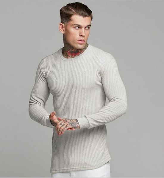 

мужские дизайнерские тройники повседневная с длинным рукавом сплошной цвет футболки мода тонкий круглый вырез спортивные тройники мужская од, White;black