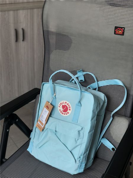 

wholesale swedish fox fjallravenkanken classic sky blue children school backpacks with bear pendant school students bags