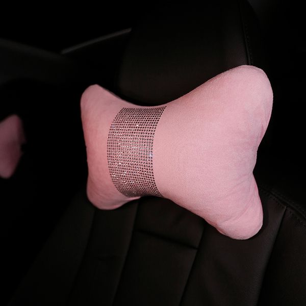 

seat cushions crystal auto car neck pillow pink safety head headrest support rest cushion bling interior accessories