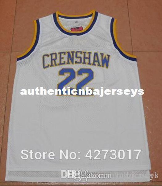 

#22 quincy mccall crenshaw high love & basketball movie stitched jersey white, Black;blue