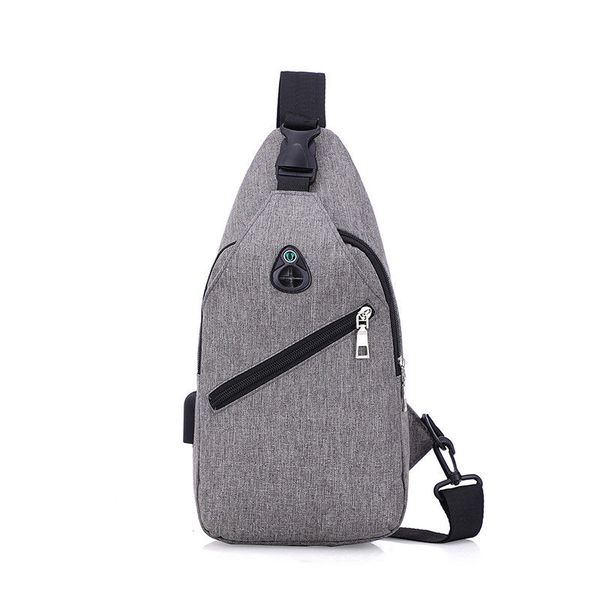 

men fashion oxford solid chest bag chargeable portable travel sport outdoor activities zipper handbag new style 2019