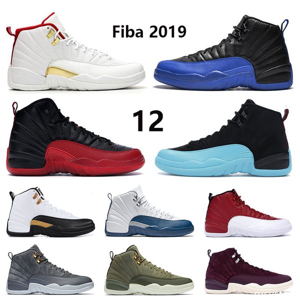 

2020 fiba black royal blue 12 12s basketball shoes men mens bordeaux cny wings flu game gym red taxi designer sneakers us 7-13