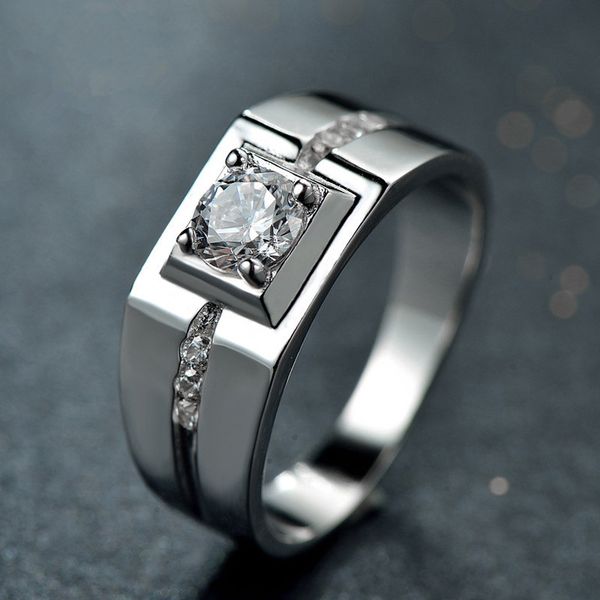 

women vintage finger ring s925 silver austria crystal ring men trendy band christmas jewelry statement gift, Golden;silver