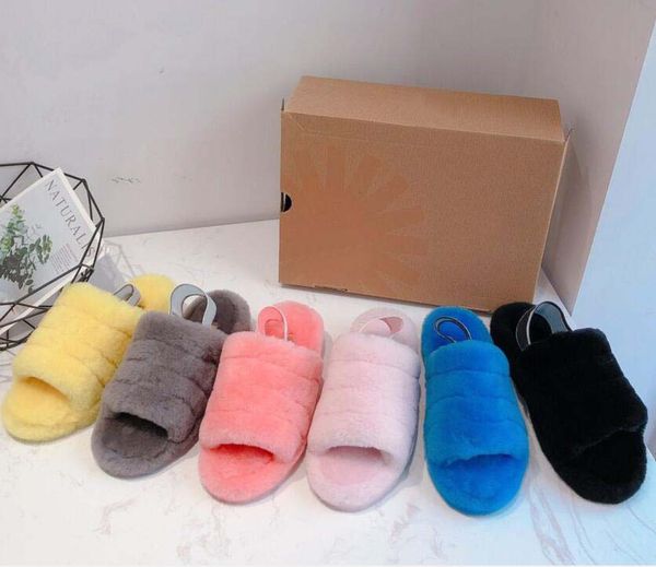 

women furry slippers australia fluff yeah slide casual shoes boots fashion women sandals fur slides slippers 10, Black