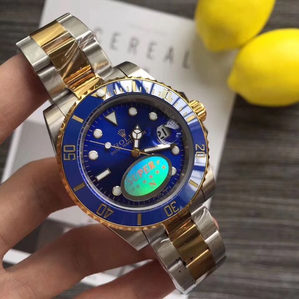

116618 ceramic bezel luxury watches mens brand automatic mechanical watches fashion watch for man movement wristwatches, Slivery;brown