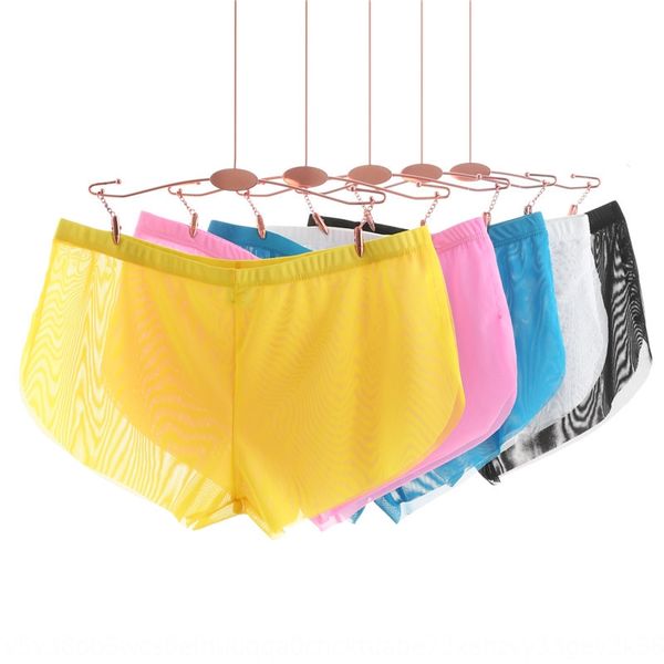 

men's boxer underwear mesh boxer sports under underpants mesh underwear home arops transparent sports pants, Black;white