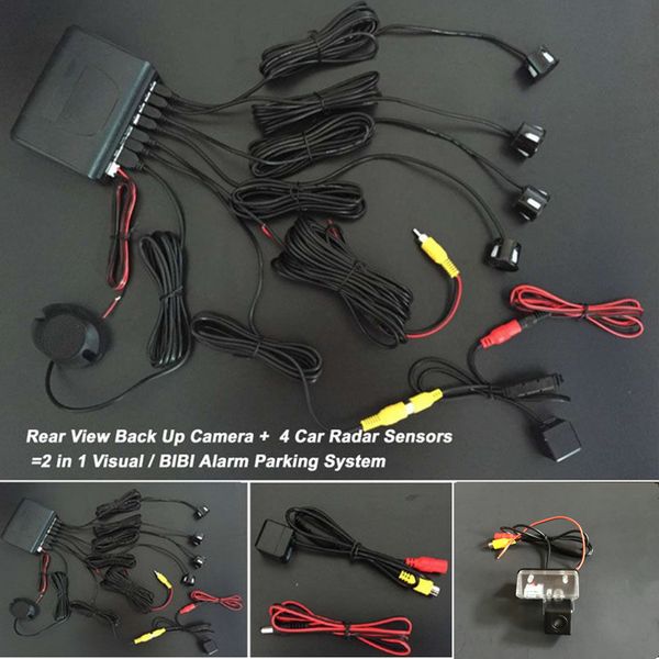 

2 in 1 bibi alarm parking system car parking sensors for corolla e160 e170 / levin 2013 2014 2015 with rear view camera