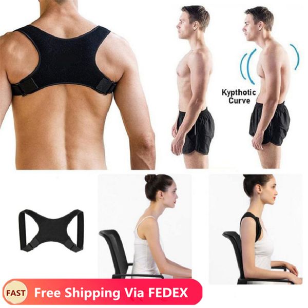 

brace support belt adjustable back posture corrector clavicle spine back shoulder lumbar posture correction for unisex