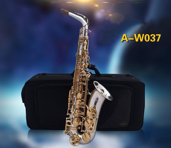 

yanagisawa a-w037 new alto eb tone silver plated saxophone gold key brass sax musical instrument with mouthpiece case gloves