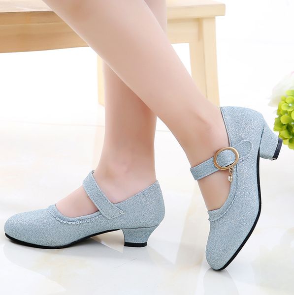 

kids girls shoes princess rhinestone leather shoes school girls dress sneakers spring autumn wedding party dress shoes for girls, Black;grey