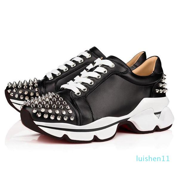 

fashion red is bottom men women designer casual spikes rivets rhinestone shoes dress party walking shoes sneakers chaussures flat shoes l11, Black