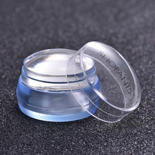 

shopants шахматный желе nail стампер силикон clear blue pink nail art stamper со скребком штамповки kits